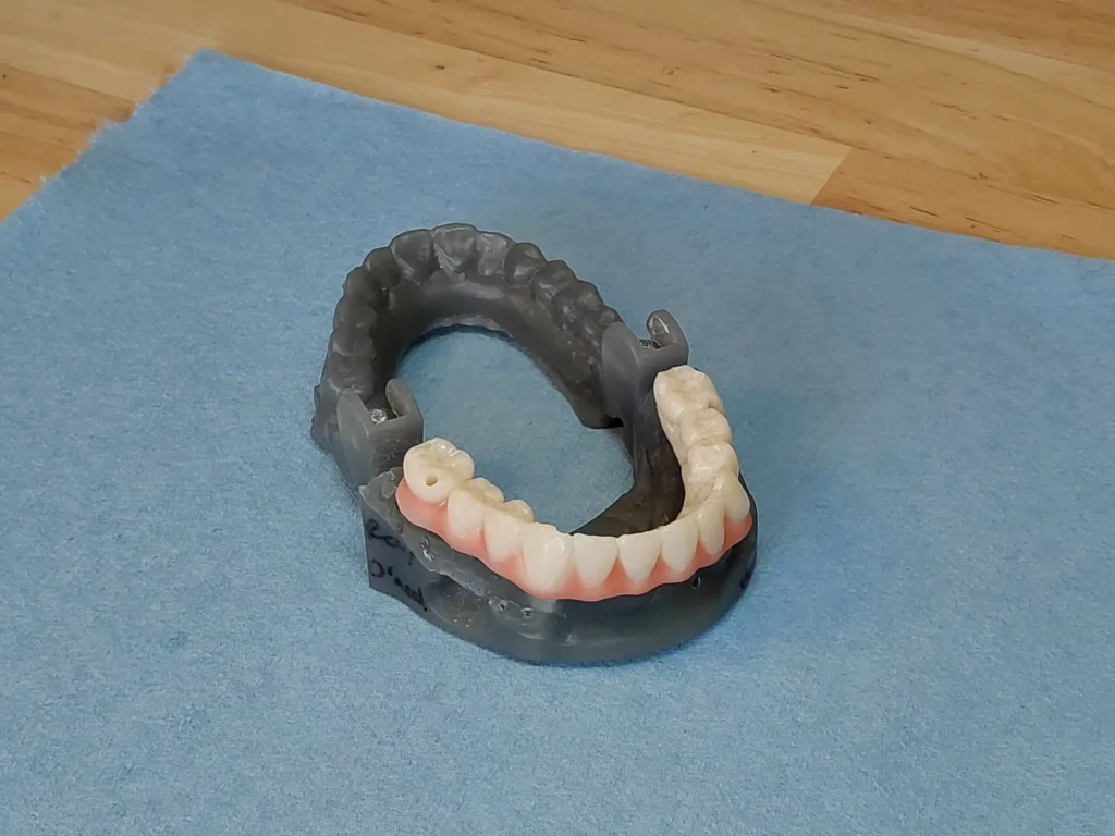 Full-arch bridge design checked on a 3D printed model