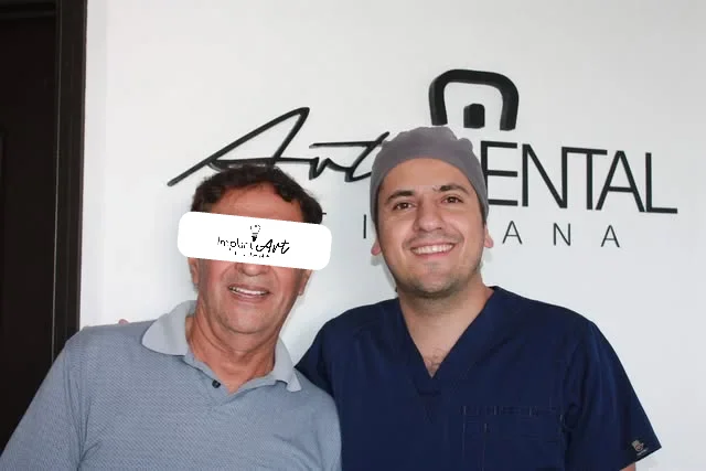 Implant dentist with an All-on-4 patient